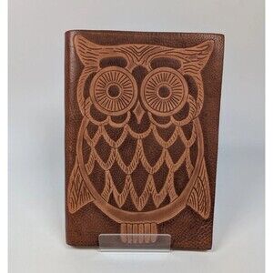 Barnes & Noble Italian Leather Owl Journal Notebook Made in Italy Embossed Cover